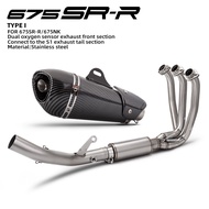For 675SR 675R 675NK Full Exhaust System Exhaust Muffler Escape Modify 675SR Front two oxygen sensor