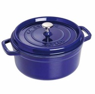 法國 Staub Round Cocottes 圓形鑄鐵鍋 24cm / 3.8L 深海藍 La Mer