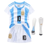 Children Argentina Messi No. 10 jersey National Team Football jersey Suit Boys Girls Printed Messi j