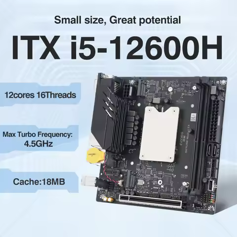 ERYING Mini ITX DIY Gaming Computer Motherboard CPU Combo i5 12600H 12C16T DDR4 RAM LGA 1700 Kit PC 