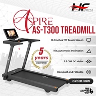Aspire AS-T300 Treadmill w 5 Years Warranty Touch Screen Console / 2.5 CHP DC Motor/ 15% Inclination
