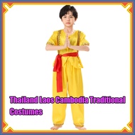 Cambodia Kids Costume Boy Thai Culture Suit Teen Outfit UN Costume