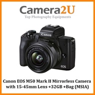 READY STOCK Canon EOS M50 Mark 2 Mark II Mirrorless Camera with 15-45mm Lens +32GB +Bag (MSIA)