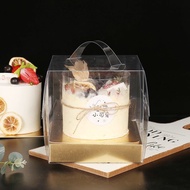 ﹍Net celebrity transparent cake box 3 inch 4 6 square birthday portable baking pastry