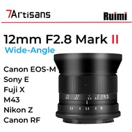 7Artisans 12mm f2.8 Mark II APS-C MF Wide-Angle Lens for Canon EOS-M /Sony E /Fuji X /M43 /Nikon Z /Canon RF Mirrorless Cameras