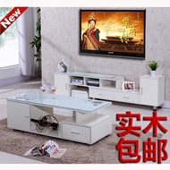 Tempered glass TV stand from IKEA simple scalable continental small combination TV cabinet coffee ta