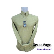 KEMEJA Sage green men's shirt√long sleeve plain men's shirt