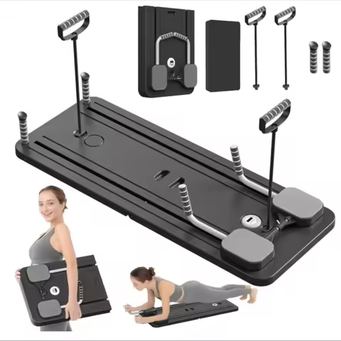Pilates Board - Pilates Reformer Set, Multi-Purpose Foldable Pilates , 5 in 1 Pilates Sliding Board 