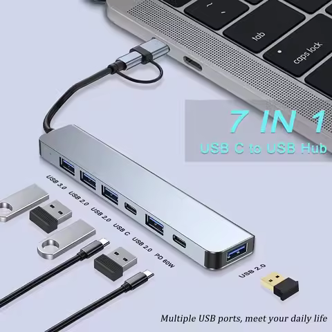 USB C Hub to 4K HDMI-Compatible USB 3.0 2.0 Type C PD Charging Dock for MacBook iPad Samsung S10 TV 