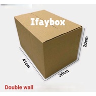Cardboard box Size 41x30x20 cm DOUBLE WALL Plain