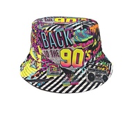 Fashion Retro Graffiti 80s 90s Bucket Hat for Men Women Funny Summer Spring Beach Fishing Hat Packab