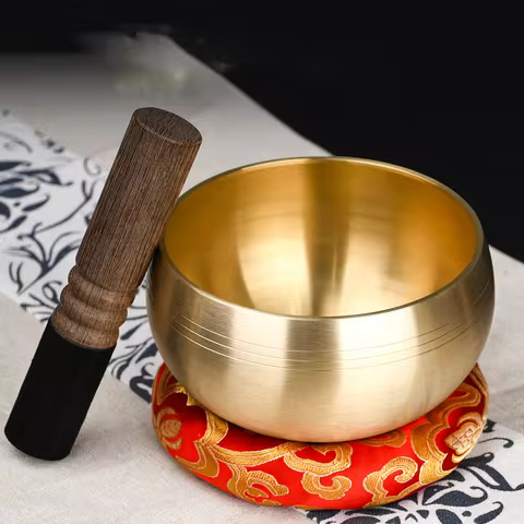 Sanskrit Bowl Nepal Tibet Buddha Tibetan Singing Bowl Yoga Meditation Chanting Bowl Brass Chime Musi