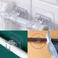 🇲🇾🐻2pcs/Set Wall-mounted Hanging Rod Fixing Clip Pole Hook Kitchen Curtain Shower Adhesive