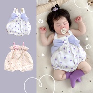 [Baby Sling Onesie] Baby Toddler Sleeveless Onesie Bow Onesie Purple Dot Onesie