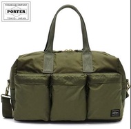 【💥日本直送】15L Porter Tokyo - PORTER DUFFLE BAG S 兩用波士頓包 手提/斜揹袋 軍綠色