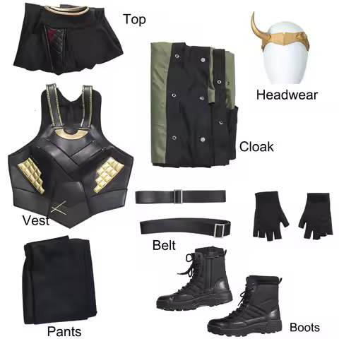 Lady Loki Cosplay Costume Sylvie Cloak Vest Horns Crown Sylvie Enchantress OutfitsParts for Hallowee