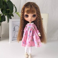 Pink floral dress for Blythe doll. Clothes Blythe doll