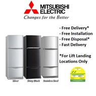 MITSUBISHI MR-V45EG 343L 3 DOOR REFRIGERATOR (Silver/Black/Stainless Steel)