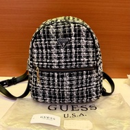 GUESS USA women bag pack tweed black and white mono - lady guess small mini to midi women's backpack