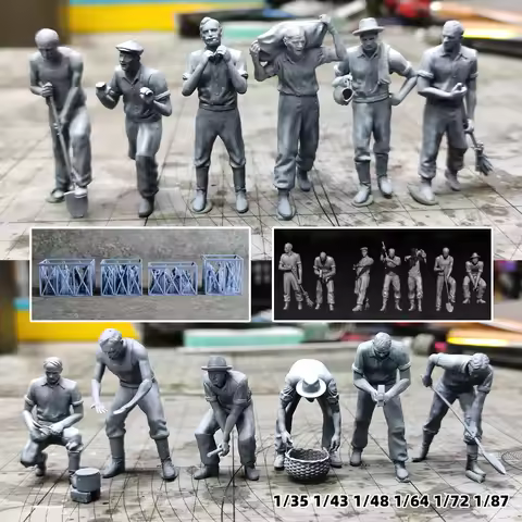 Scale Miniature Scale Model Kit Figures Diorama Migrant Worker Civilian Common People Set 1/35 1/43 