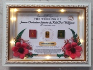 BINGKAI MAHAR 3D RUSTIC LIST GOLD / BINGKAI HANTARAN PERNIKAHAN / FRAME MAHAR SIMBOLIS PERNIKAHAN/ F