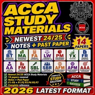 [CHEAPEST IN SHOPEE] ACCA Study Materials Newest 24 25 Notes Past Paper 14 Papers BT MA FA LW PM TX 