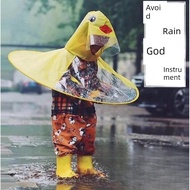 baju hujan perempuan baju hujan tebal tahan lasak Jas hujan piring terbang itik kuning kecil topi pa