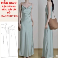 A0 PAPER SHEET, 2-strap neckline dress (PAPER)-A629