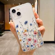 1 ชิ้น เคสโทรศัพท์ป้องกันลายดอกไม้โปร่งใสหนาพิเศษกันกระแทก, เข้ากันได้กับ IPhone 16/11/16pro/16plus/