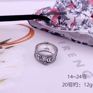 Korean Version Street Wear Ag925 Sterling Silver Retro Snake Striped Letter King Snake Ring Index Fi