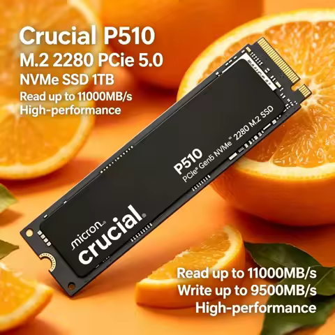 Crucial P510 1TB PCIe 5.0 NVMe M.2 2280 SSD, 11000MB/s Read, 9500MB/s Write, High Performance Drive 