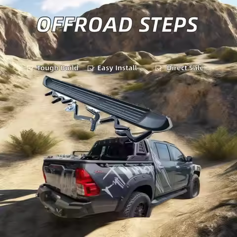 High Quality Hilux Revo 4x4 Running Boards Black Side Steps with Aluminum Alloy Offroad Accessories 