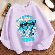 Children Steal a Brainrot 67 Graphic Crewneck Sweatshirt Loose Casual Pullover Top