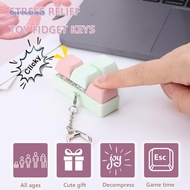 Keyboard Fidget Clicker Keychain 4 Keys DIY Keyboard Clicker  for Kids Adults