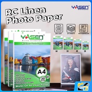 Yasen RC Linen (Woven) Photo Paper 260gsm A4 || 5R || 4R || 3R (20 Sheets)