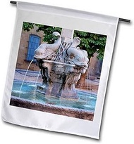 3dRose Four Dolphins Fountain, Aix-en-Provence, France EU09 BJN0014 Brian Jannsen Garden Flag, 12 by