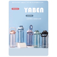 Transparent Drinking Bottle - Motivational Water Bottle - 2 Liter Bottle