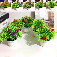 [ESYS-MY]Easy to Clean Plastic Rose Artificial Flowers Mini Potted plant Bonsai 13cm*16cm-New In 11-