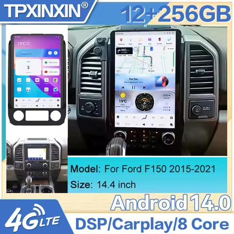 14.4" Tesla Style Android 13 Player For Ford F-150 F150 2015-2021 Truck Car Radio Stereo Multimedia 