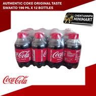 1 Pack - Authentic Coca cola Coke Swakto Original Taste 190 mL x 12 bottles