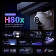 EZVIZ H80X 10MP Wifi Camera 2 Dual lenses (8MP+2MP), night color, large aperture F1.0, 4mm - Outdoor