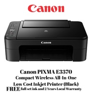 Canon PIXMA E3370 Compact Wireless All-In-One with LCD Low Cost Printer Black 3370