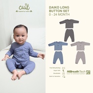 Cuit Daiko Long Sleeve Button Baby Suit for Sensitive Skin