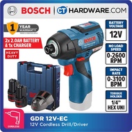 BOSCH GDR 12 V-EC PROFESSIONAL CORDLESS IMPACT DRIVER COME WITH 2x 2.0 AH BATTERY &amp; 1x CHARGER