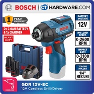 BOSCH GDR 12 V-EC PROFESSIONAL CORDLESS IMPACT DRIVER COME WITH 2x 2.0 AH BATTERY & 1x CHARGER