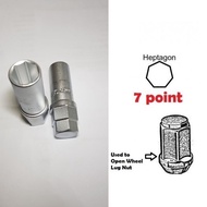 Heptagon 7 point 1/2 wheel nut socket opener