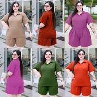 C17 Polo Set-Shorts Comfortable To Wear Can Be Worn Every Day For Chubby Women Wool Wave Fabric
