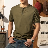 LUPAN | เสื้อยืดแขนสั้นแบบ Henley สำหรับผู้ชาย