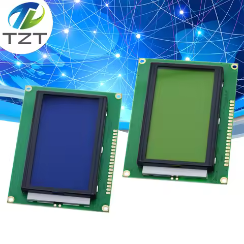 128*64 DOTS Yellow Green LCD module 5V blue screen 12864 LCD with backlight ST7920 Parallel port for