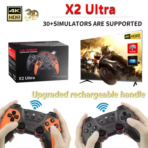 X2 Ultra Retro Game Stick 4K HDMI Plug Play Video Game Console 40000+ Games 2.4G Wireless Controller